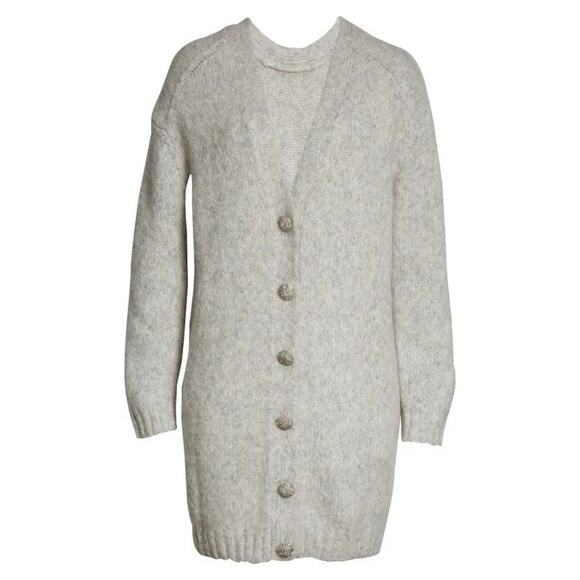 Ba&Sh Women's Gray Wool Blend V Back Beyla Sweater Dress Size 0/XS - Picture 3 of 14